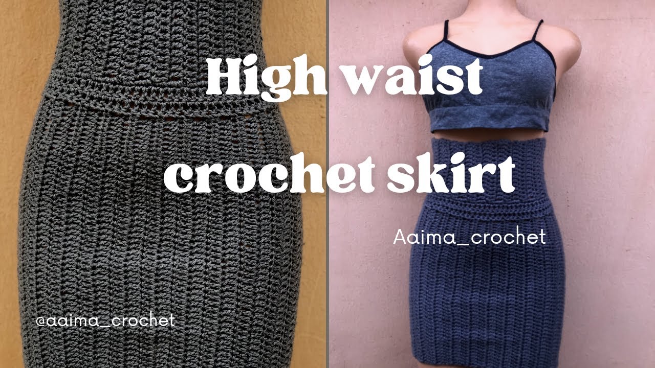How to crochet high waist fitted skirt. Easy tutorial