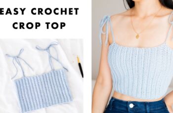 Easy Crochet Crop Top – How to crochet a Ribbed Singlet with Tie Straps!