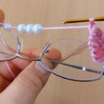 Great crochet knit for sparkly glasses