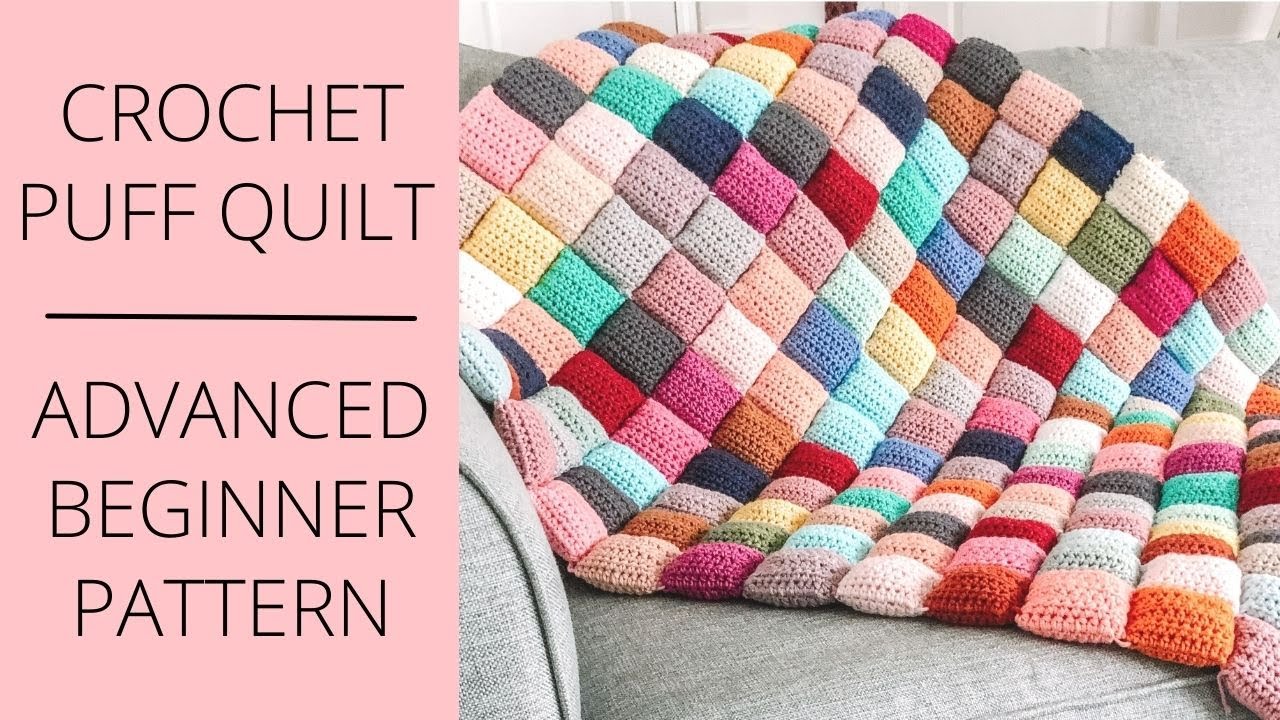 Crochet Puff Quilt – EASY Crochet Pattern – Sass & Stitch