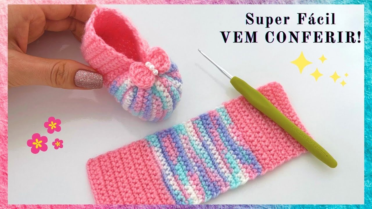 VERY EASY AND BEAUTIFUL CROCHET BABY SHOE