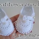 Zapatitos a crochet para bebe – Modelo Daniela – 0 – 3 meses