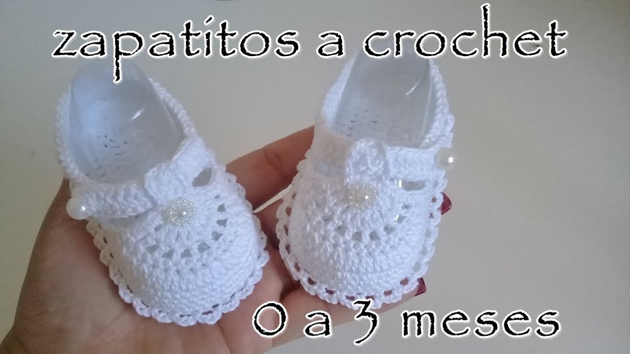 Zapatitos a crochet para bebe – Modelo Daniela – 0 – 3 meses