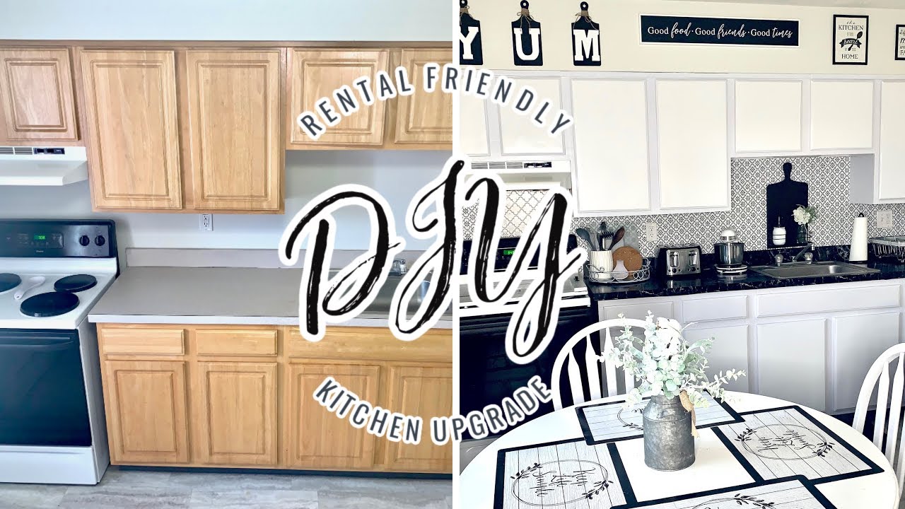KITCHEN MAKEOVER UNDER ! DIY RENTAL FRIENDLY