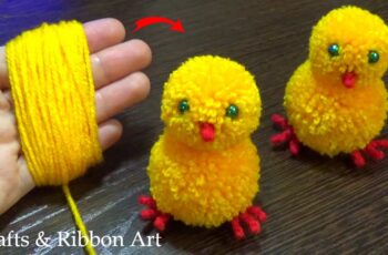 Super Easy Pom Pom Chicken Making Idea With Fingers