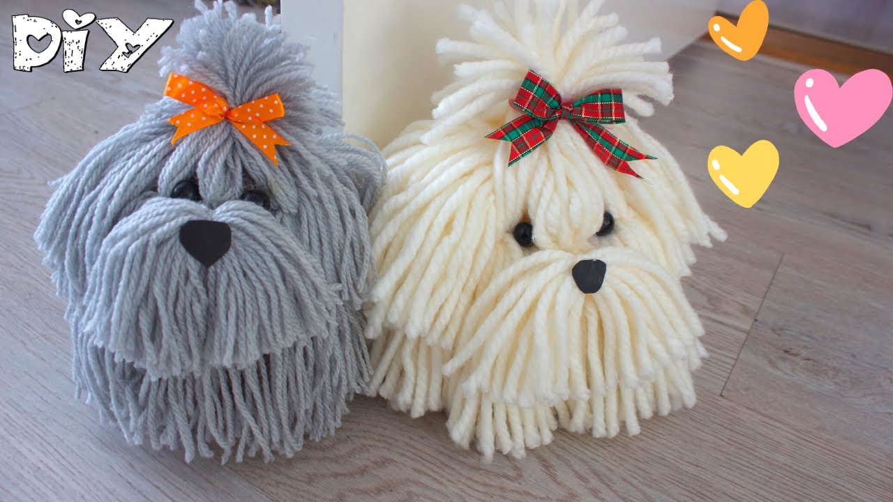 PERRITOS de LANA PASO A PASO | How to make a YARN/WOOL DOG | DOORSTOP DIY