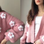 Daisy Cardigan – Linen/Moss Model