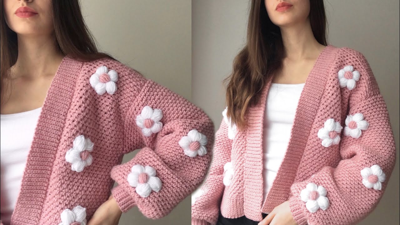 Daisy Cardigan – Linen/Moss Model