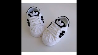 ADIDAS TEJIDOS A CROCHET PARA BEBE – PASO A PASO -0 A 3 MESES