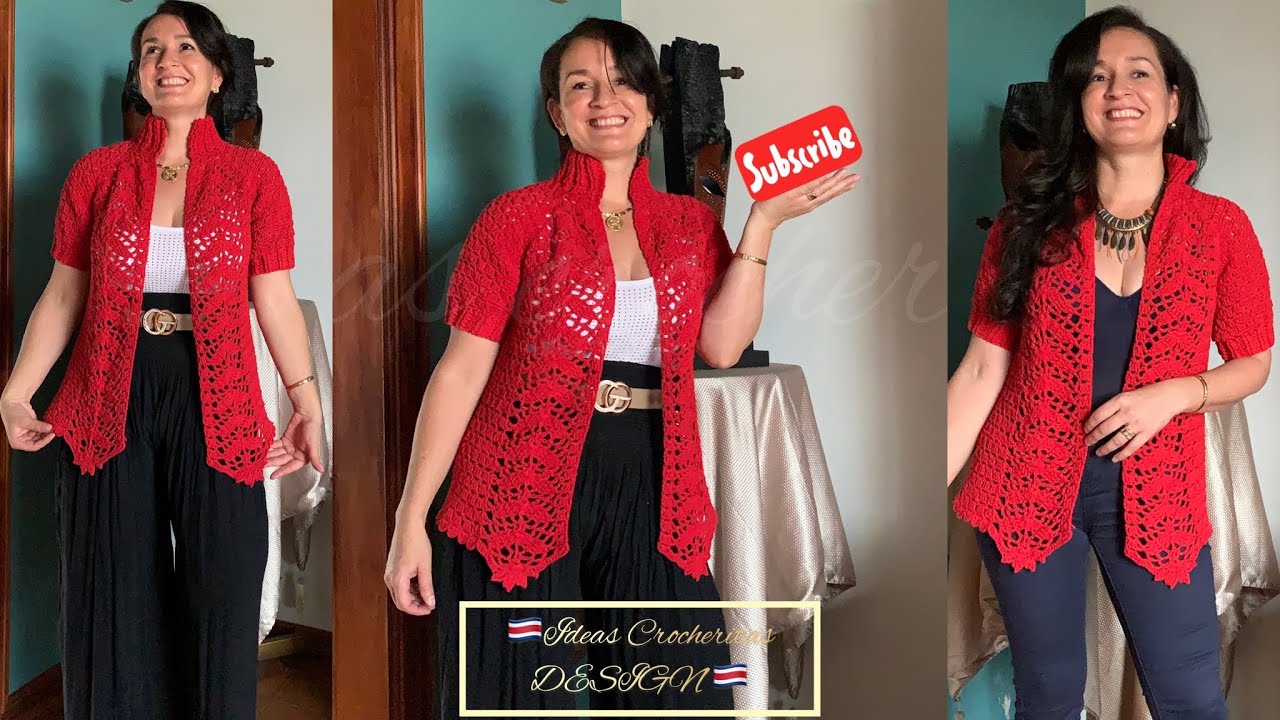 CÁRDIGAN de OTOÑO🍁TEJIDA A CROCHET INICIO Y FINAL FACIAL/SUÉTER, CHAQUETA/CROCHET SWEATER ALL SIZES