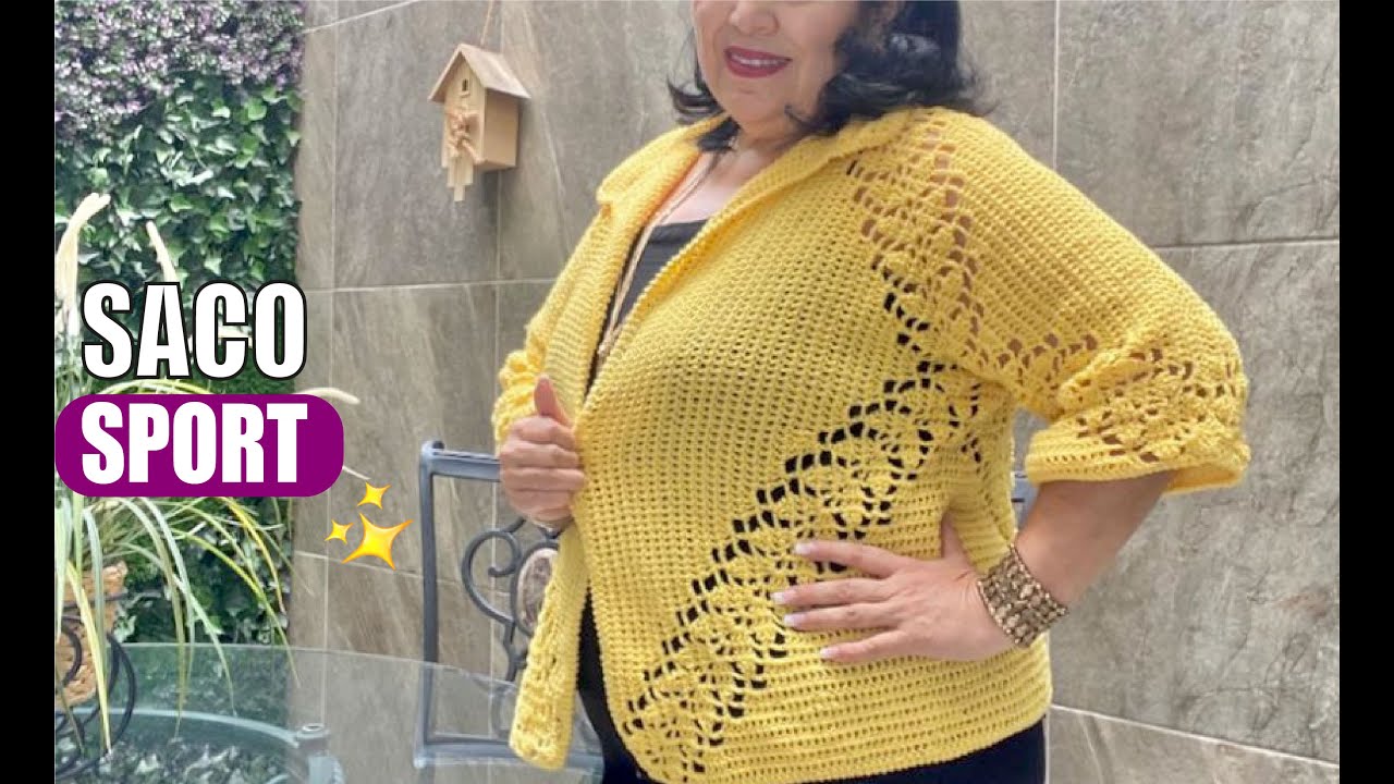 Cómo hacer un SACO O CHAQUETA TEJIDA A CROCHET QUE SEA SPORT Y ELEGANTE 😍​ Yo Tejo con Laura Cepeda