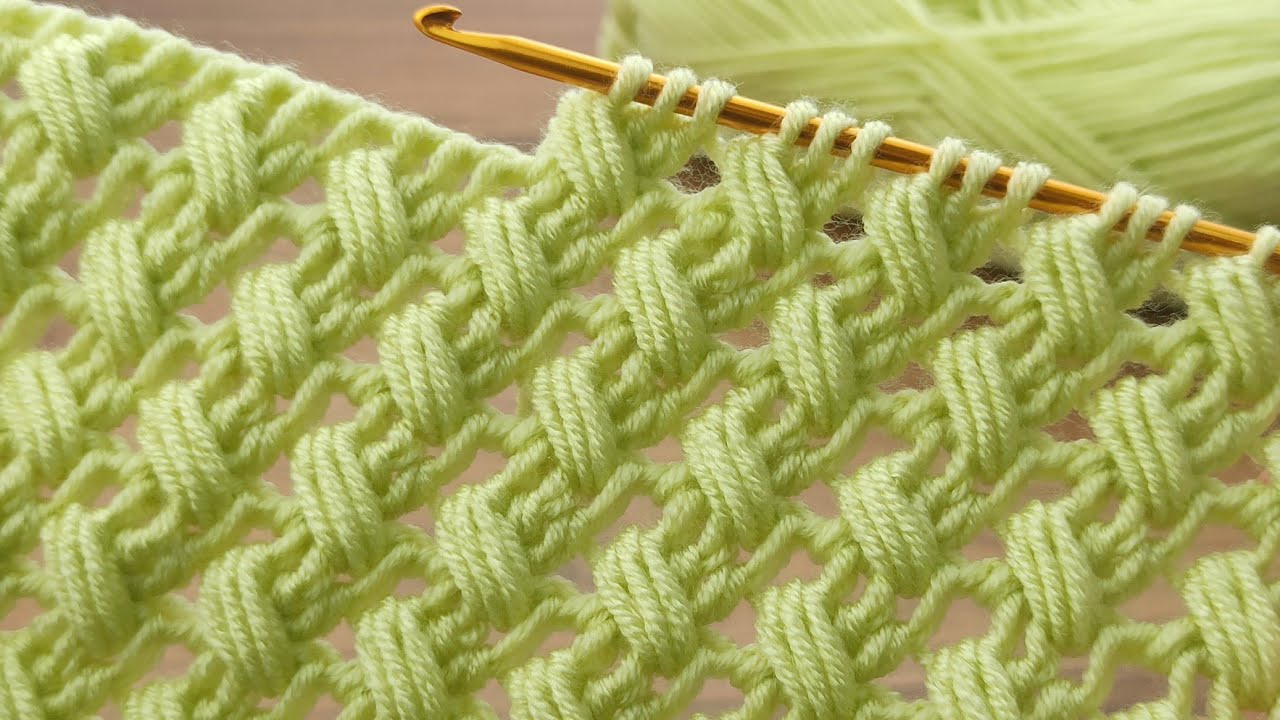 Muy lindo punto👌💯Green color* Super Easy Tunisian Crochet Baby Blanket For Beginners online Tutorial – YouTube