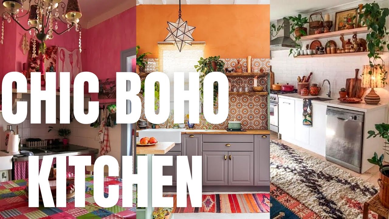Chic Boho Kitchen Ideas. Colorful Bohemian Kitchen Decoration.