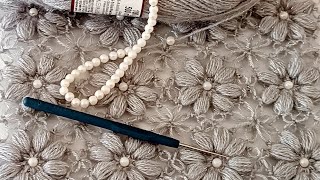AMAZING ❗ Beautiful Pearl Beaded Knitting Pattern 💯 Crochet stitch flower