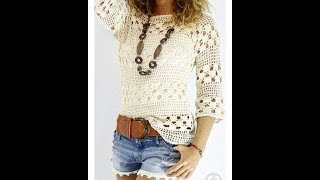 BLUSA BLANCA TEJIDA FACIL Y RAPIDO A CROCHET (PARTE 2)