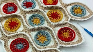 You will love the magnificent oval motifs 😱💥 tv blanket sofa shawl baby blanket / motif samples