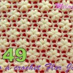 Punto N° 49 tejido a crochet: Punto FLOR JAZMÍN paso a paso para aplicar en mantitas, chalecos