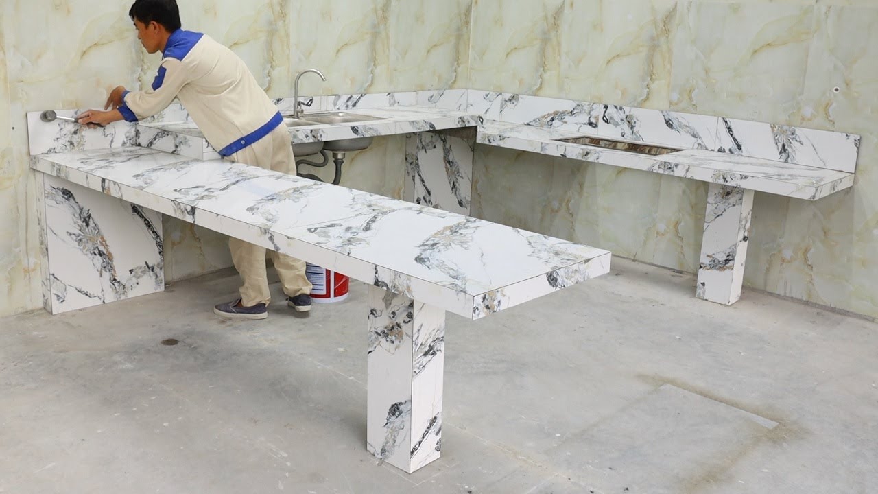 Ultra Modern Kitchen Design Ideas | How To Make An Easy Cast Kitchen Table With Ceramic Tiles