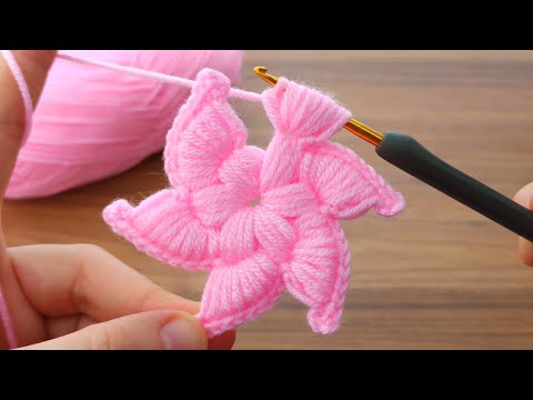 ⚡💯 Amazing ⚡💯 you will love it! I made a very easy crochet flower for you #crochet #knitting