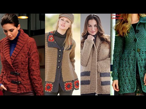 Latest  crochet knitted cardigan | sweater ideas patterns for girls 2023  | elegant crochet top