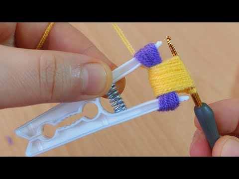 wow!!!!  🙀crochet with gripper super idea / vov !!  super idea crochet with pegs