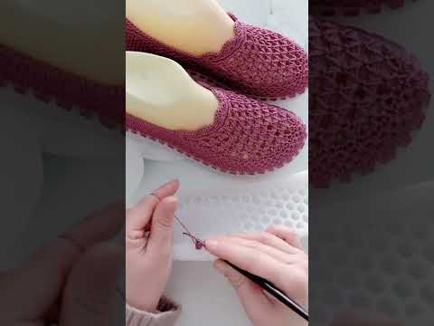 NICE IDEA😍 Very beautiful and easy Sneaker crochet knitting #730