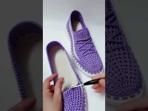 NICE IDEA😍 Very beautiful and easy Sneaker crochet knitting #738