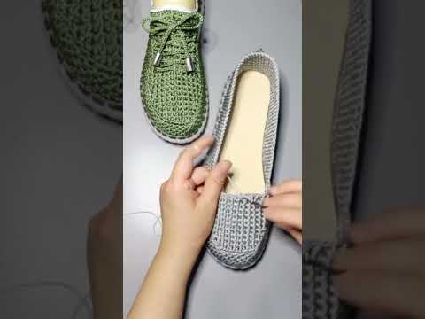 NICE IDEA😍 Very beautiful and easy Sneaker crochet knitting #736