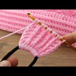 ⚡⚡Woow…!!!!⚡⚡ Very easy Tunisian crochet chain very stylish hair band making #crochet