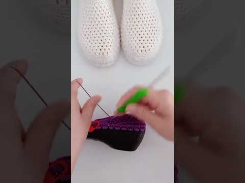 NICE IDEA😍 Very beautiful and easy Sneaker crochet knitting #757