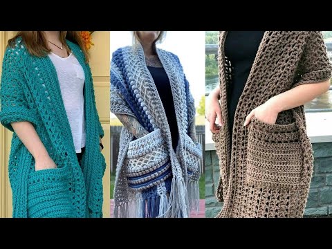 Top  Crochet Handknitted Pocket Shawl Designs & ideas | handknitting and crochet PONCHO DESIGNS,