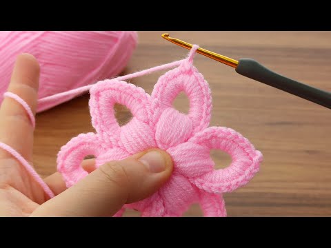 ⚡💯 Wonderfullll ⚡💯 you will love it! I made a very easy crochet flower for you #crochet #knitting