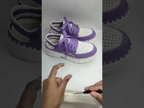 NICE IDEA😍 Very beautiful and easy Sneaker crochet knitting #813