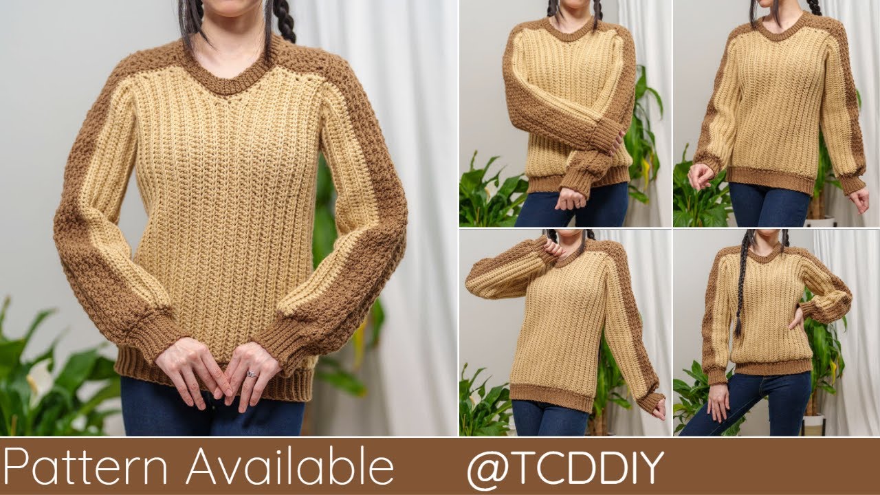 How to Crochet a Comfy V Neck Sweater | Pattern & Tutorial DIY