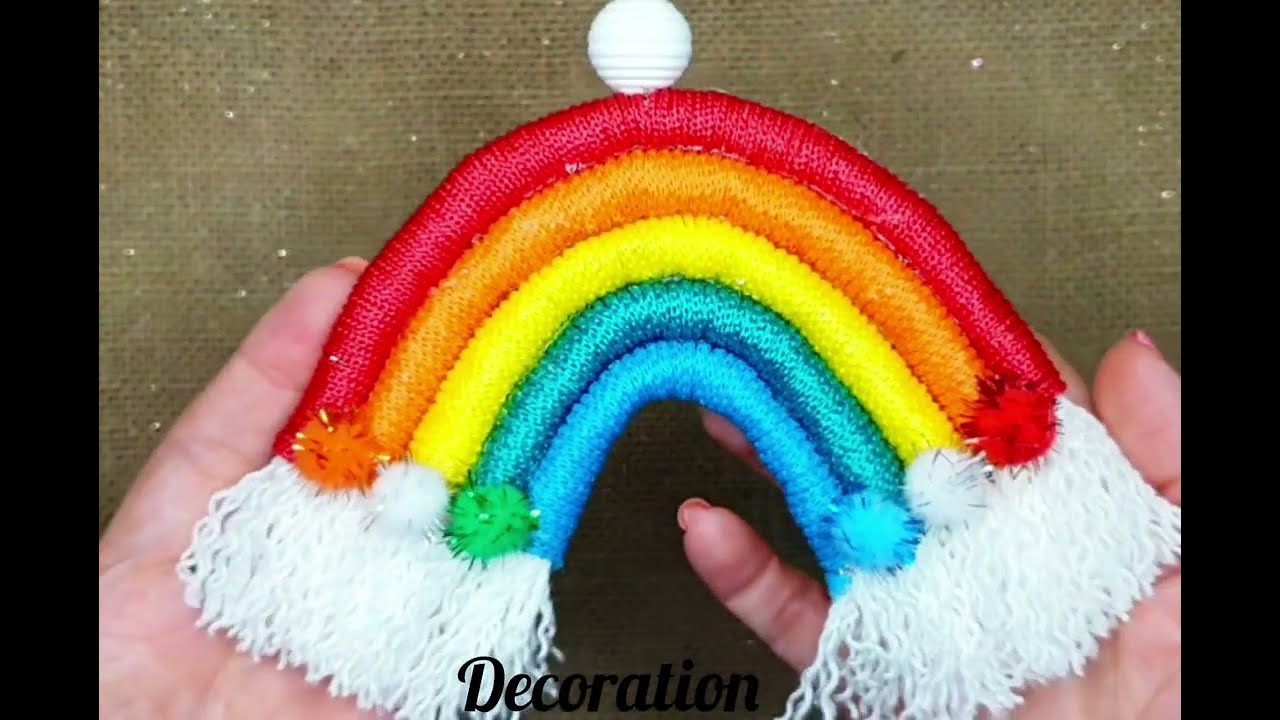 Let's make a rainbow 🌈 with yarn and aluminium folio at home