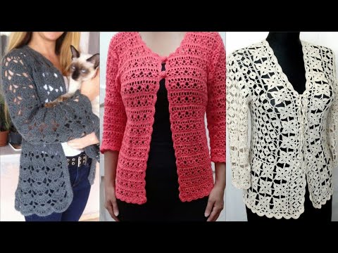 Elegant & Classy Crochet Knitting Cardigan embroidered best vest Designe #trendy