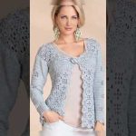 Latest stylish crochet knitting work fancy vest jacket design for women 2023