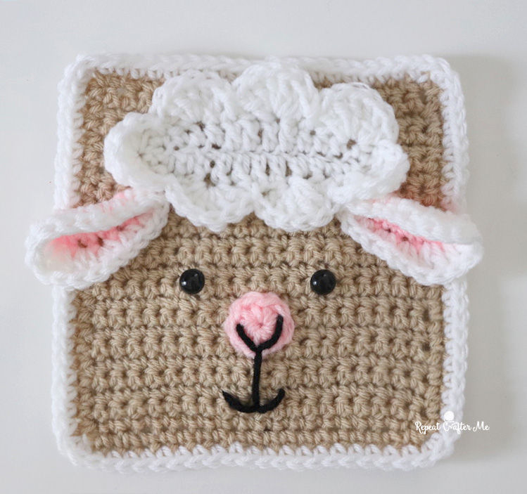 Lamb Crochet Square – Repeat Crafter Me