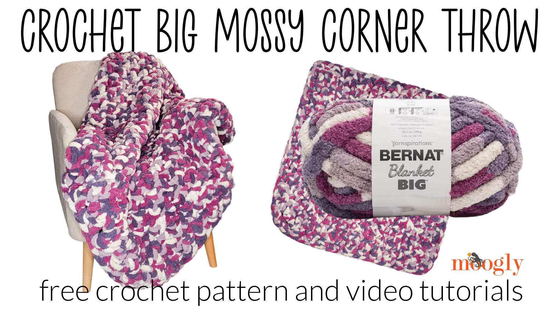 Bernat Crochet Big Mossy Corner Throw