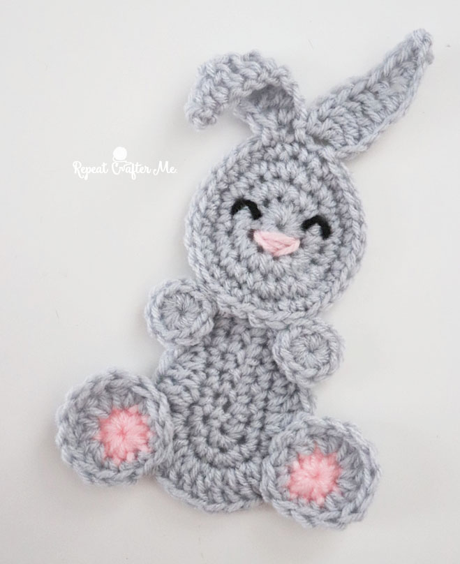 Crochet Bunny Rabbit Applique – Repeat Crafter Me