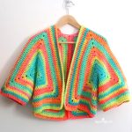 Crochet Retro Stripe Hexagon Cardigan