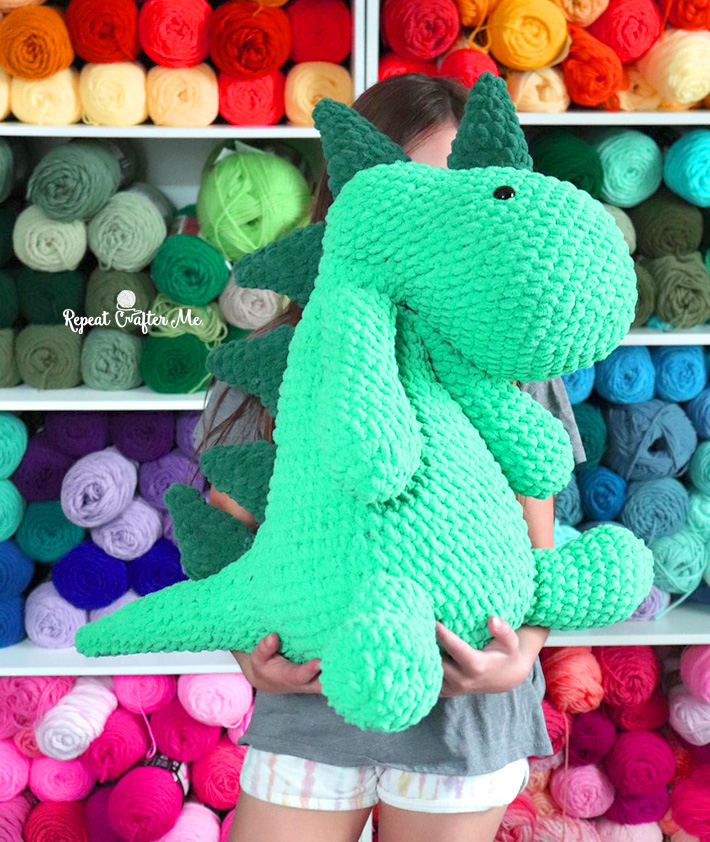 Bernat Blanket Crochet Squish-a-Sauras Dinosaur