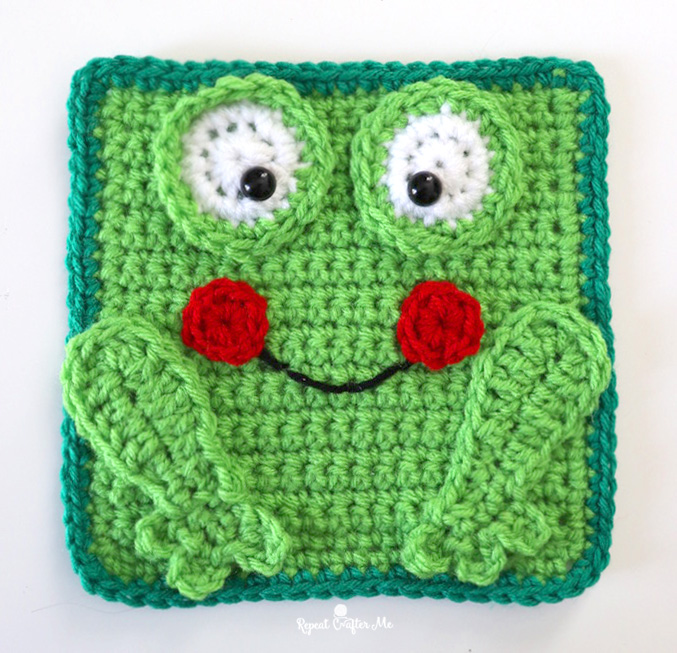 Frog Crochet Square – Repeat Crafter Me