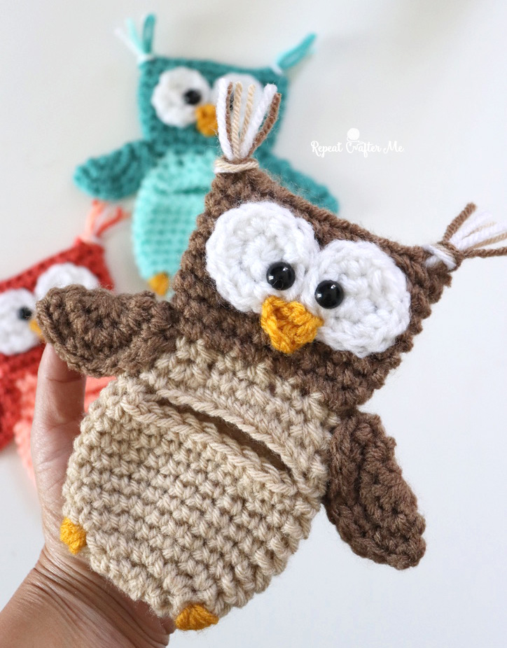 Crochet Owl Pockets – Repeat Crafter Me