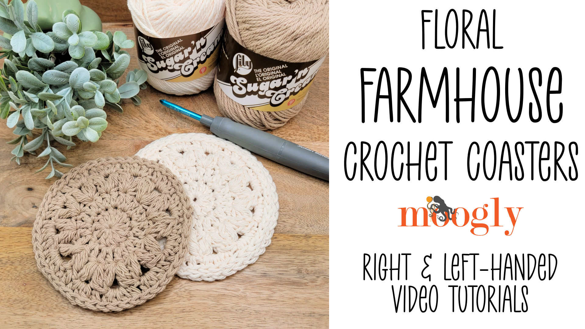 Floral Farmhouse Crochet Coasters Tutorial