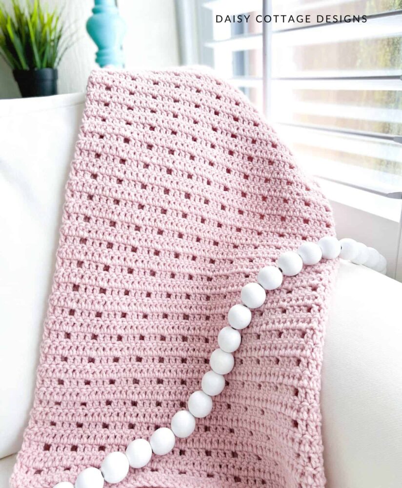 easy crochet baby blanket on chair