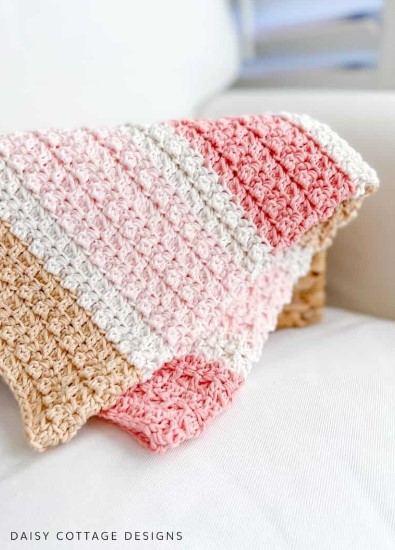 strawberry cone easy striped baby blanket