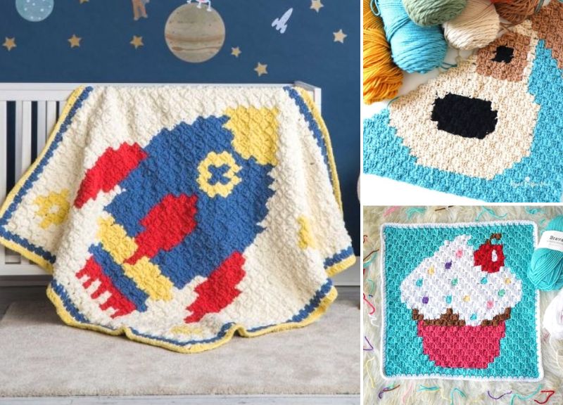 Fun And Sweet C2C Crochet Blankets