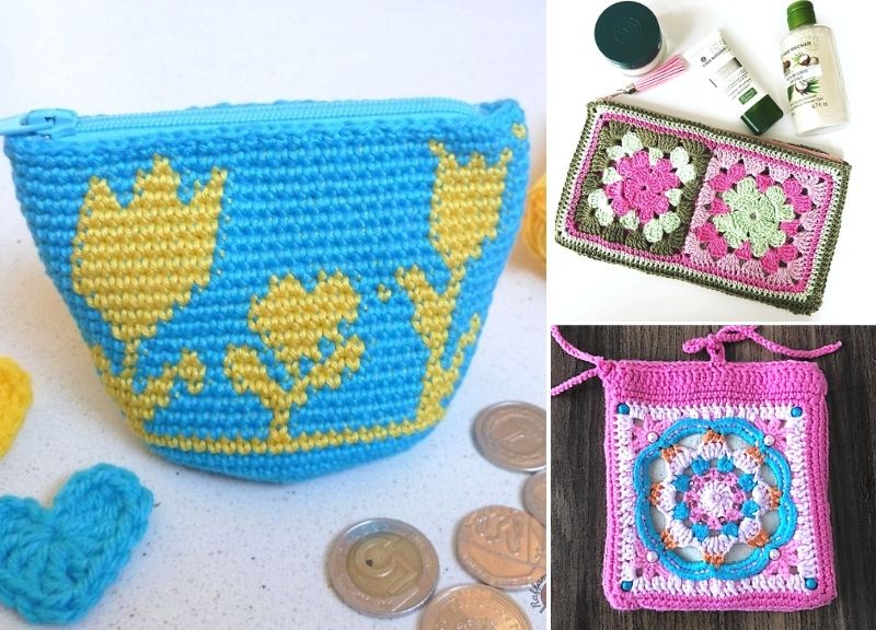 Versatile Crochet Pouches with Free Patterns