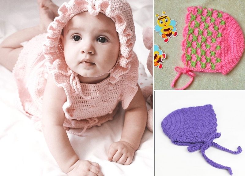 Lovely Crochet Bonnets for Babies